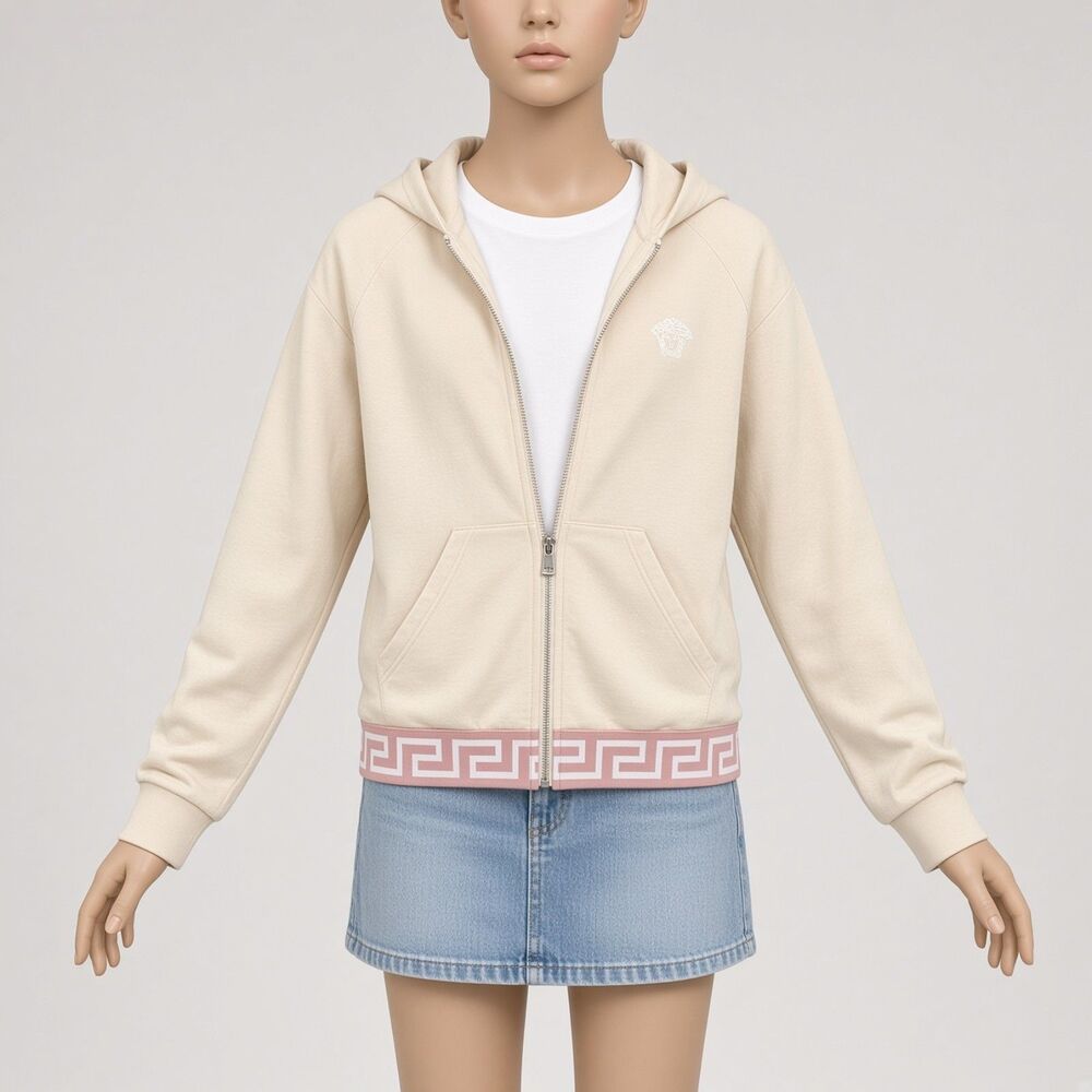 Versace Pink Zip up Hoodie Size 14A Girls Teen Girls Small 10y 11y 12y Jacket